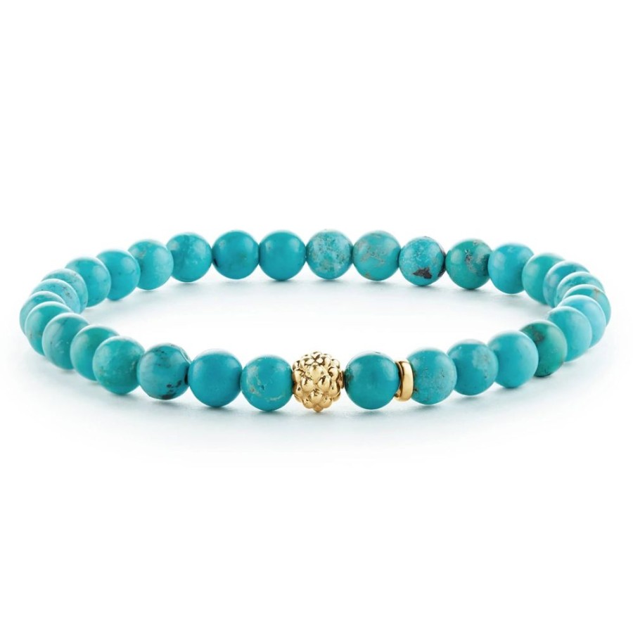 Jewelry Lagos | Lagos Turquoise Gold Station Bead Bracelet