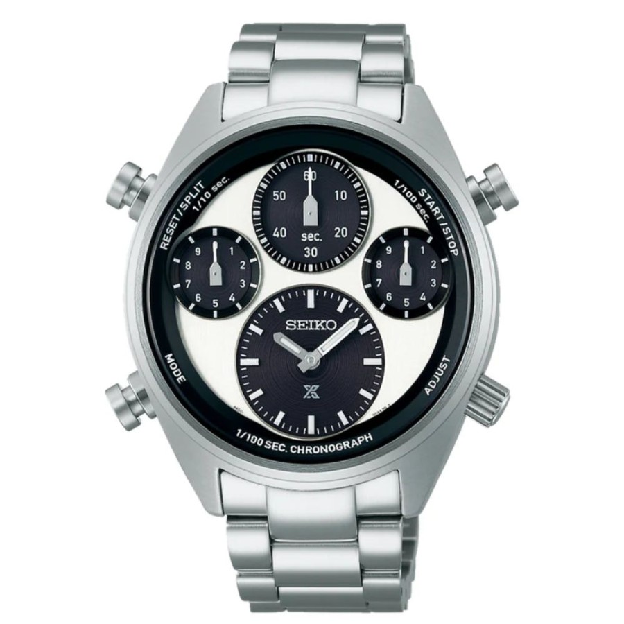 Timepieces Seiko | Seiko Prospex Speedtimer 42Mm Solar Chronograph - Black & White Dial/