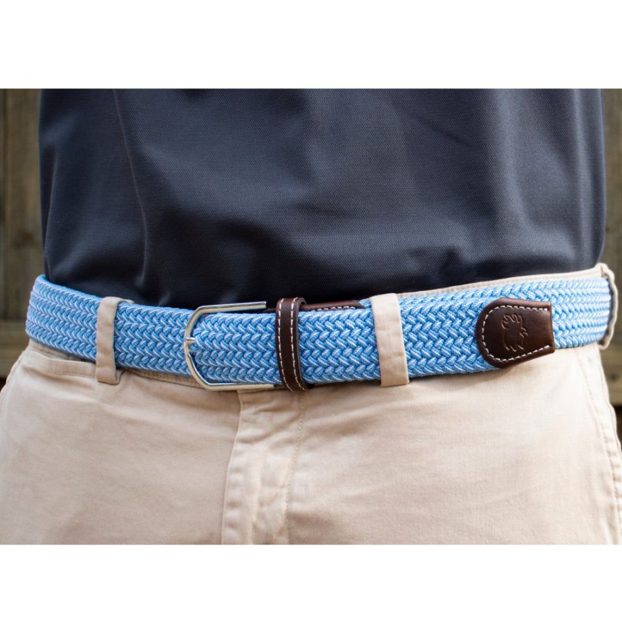 Gifts Roostas | Roostas The Newport Two Toned Woven Stretch Belt