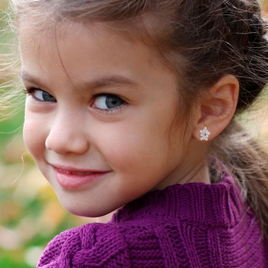 Jewelry Smyth Jewelers | Children'S Sterling Silver Winter Snowflake Earrings