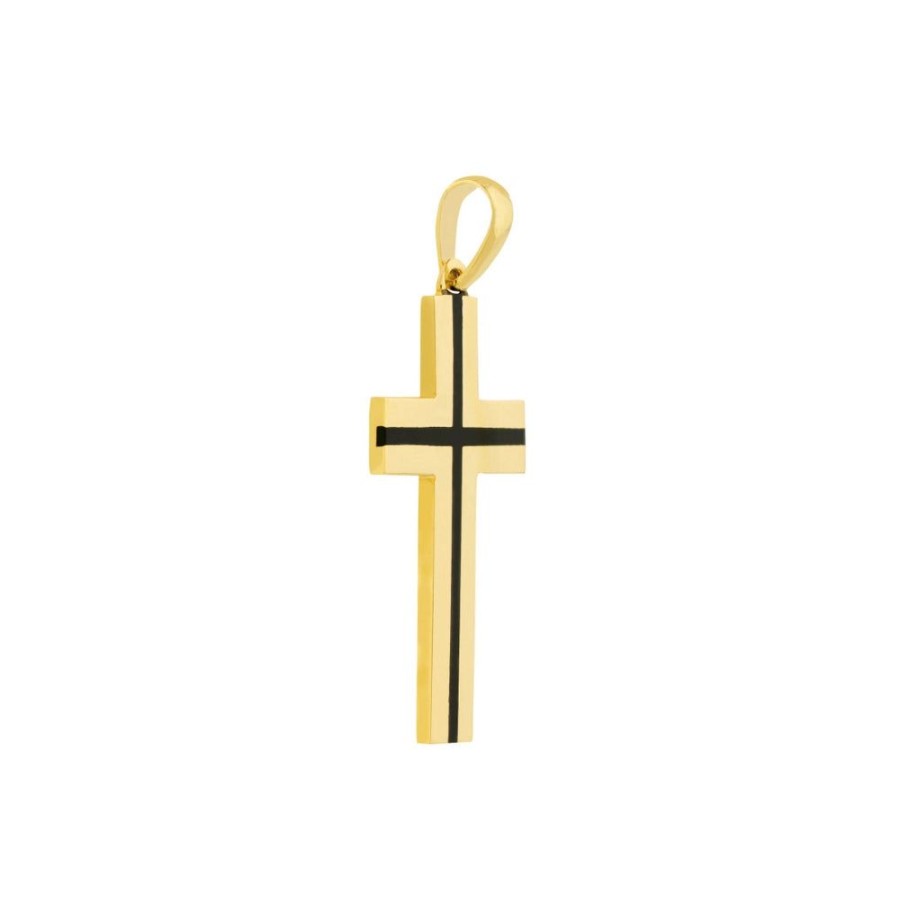 Jewelry Smyth Jewelers | 14Y Fancy Black Enamel Accent Cross