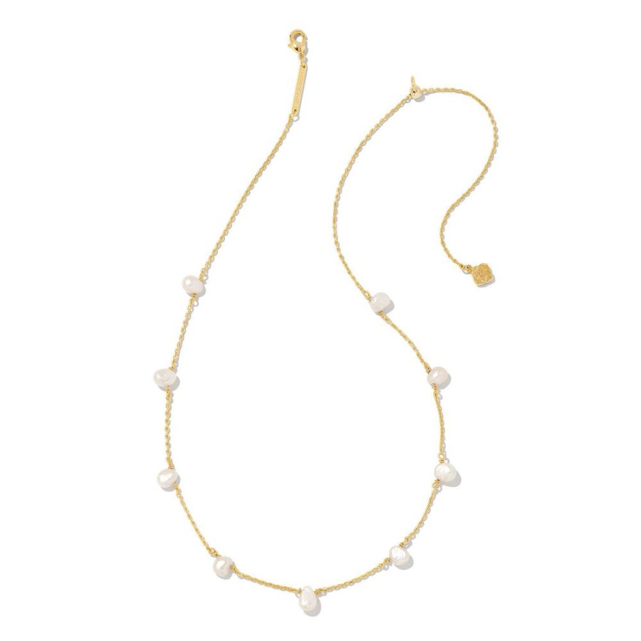 Jewelry Kendra Scott | Kendra Scott Leighton Pearl Gold Strand Necklace