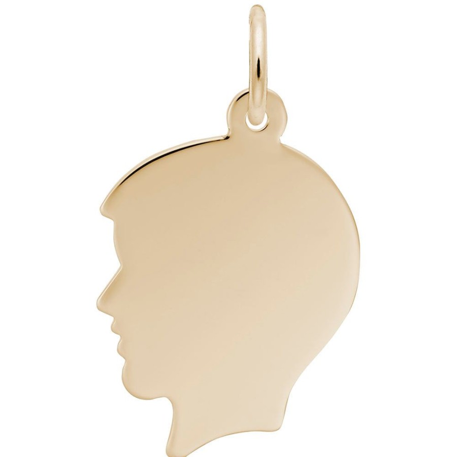 Jewelry Rembrandt | 14K Yellow Flat Boy'S Head Charm