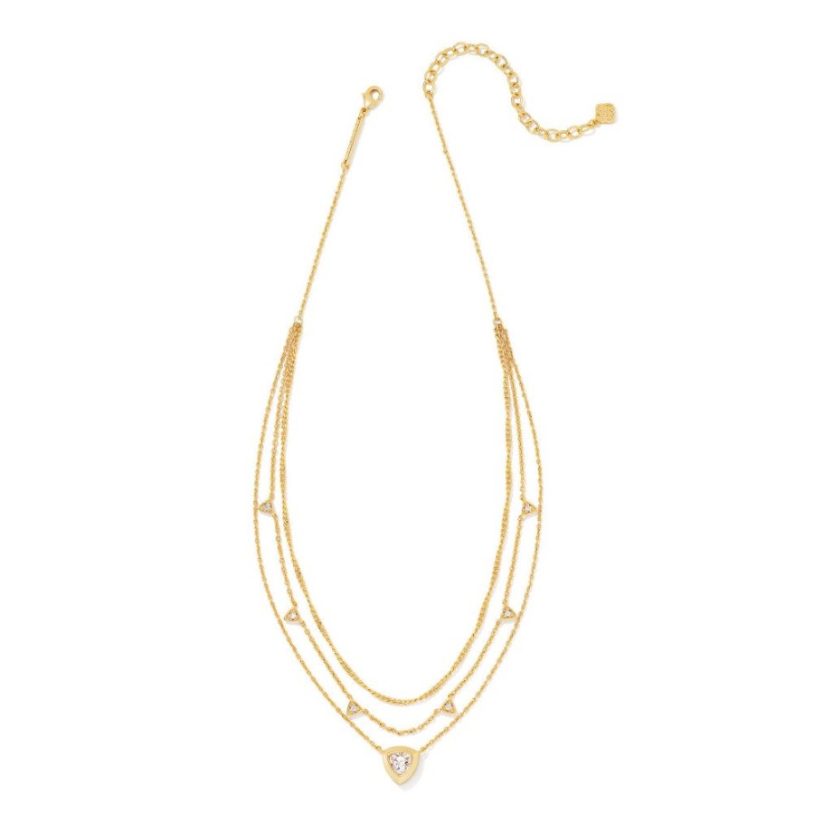 Jewelry Kendra Scott | Kendra Scott Arden Multi Strand Necklace In White Crystal