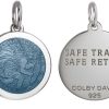 Gifts Smyth Jewelers | Sterling Silver St. Christopher 1" Enamel Disc In French Blue