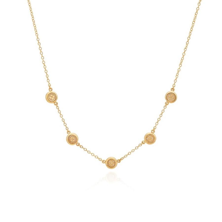 Jewelry Anna Beck | Anna Beck Classic Smooth Rim Station Necklace