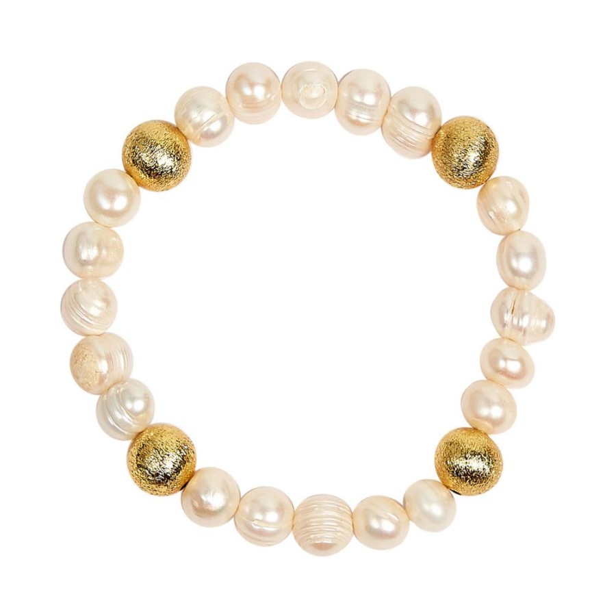 Jewelry Lisi Lerch | Lisi Lerch Georgia Freshwater Pearl And Gold Beaded Bracelet- 10Mm