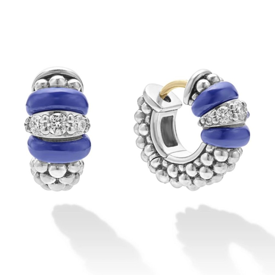 Jewelry Lagos | Lagos Ceramic And Diamond Huggie Earrings