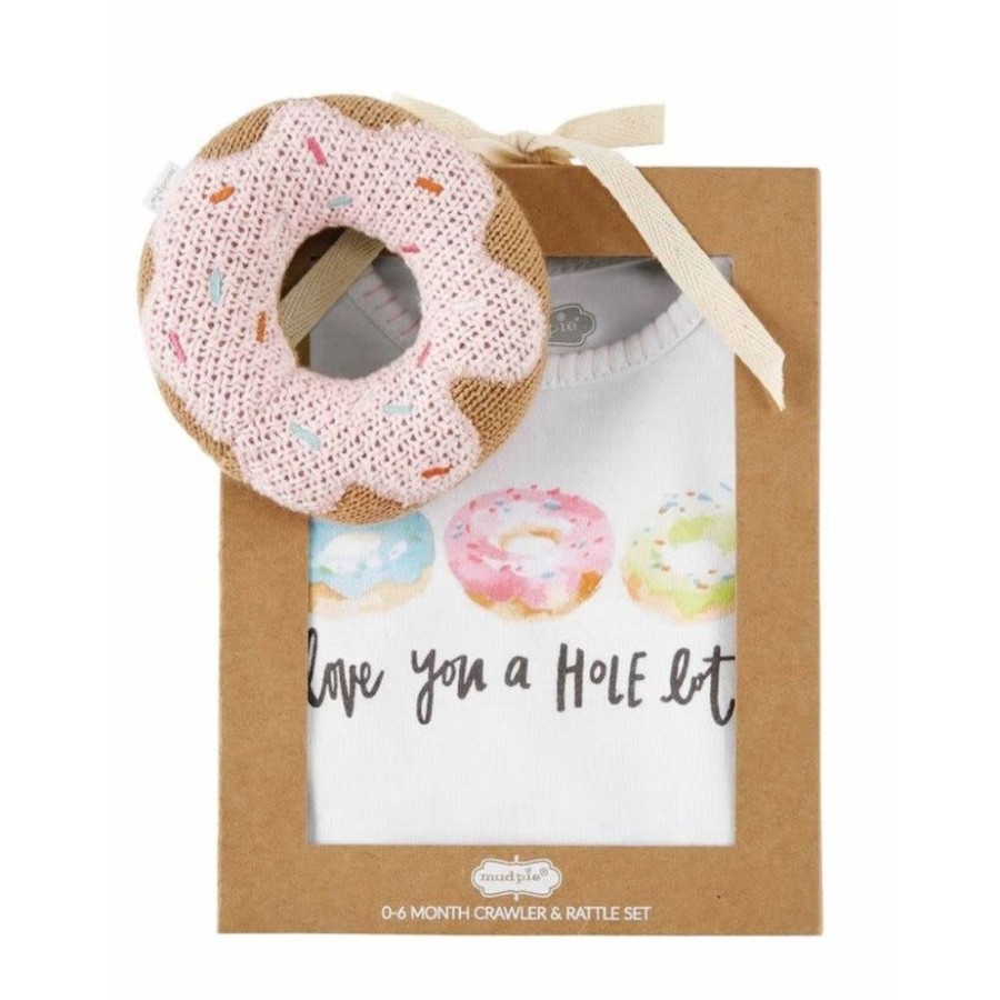 Gifts Mud Pie | Mud Pie Donut Rattle Crawler Set