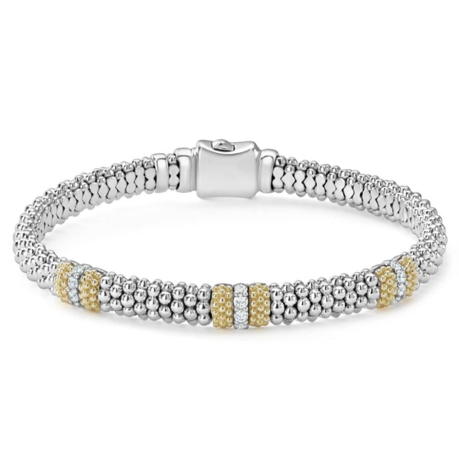 Jewelry Lagos | Lagos Caviar Lux Three Station Diamond Bracelet