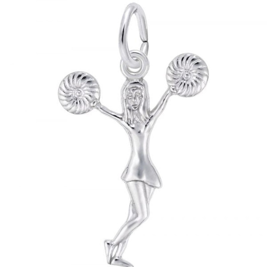 Jewelry Rembrandt | Sterling Silver Cheerleader With Pom Pom Charm