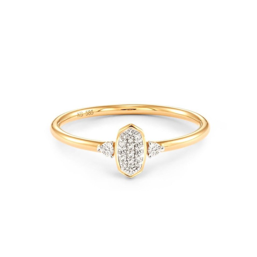 Jewelry Kendra Scott | Kendra Scott Marisa 14K Yellow Gold Band Ring In White Diamond