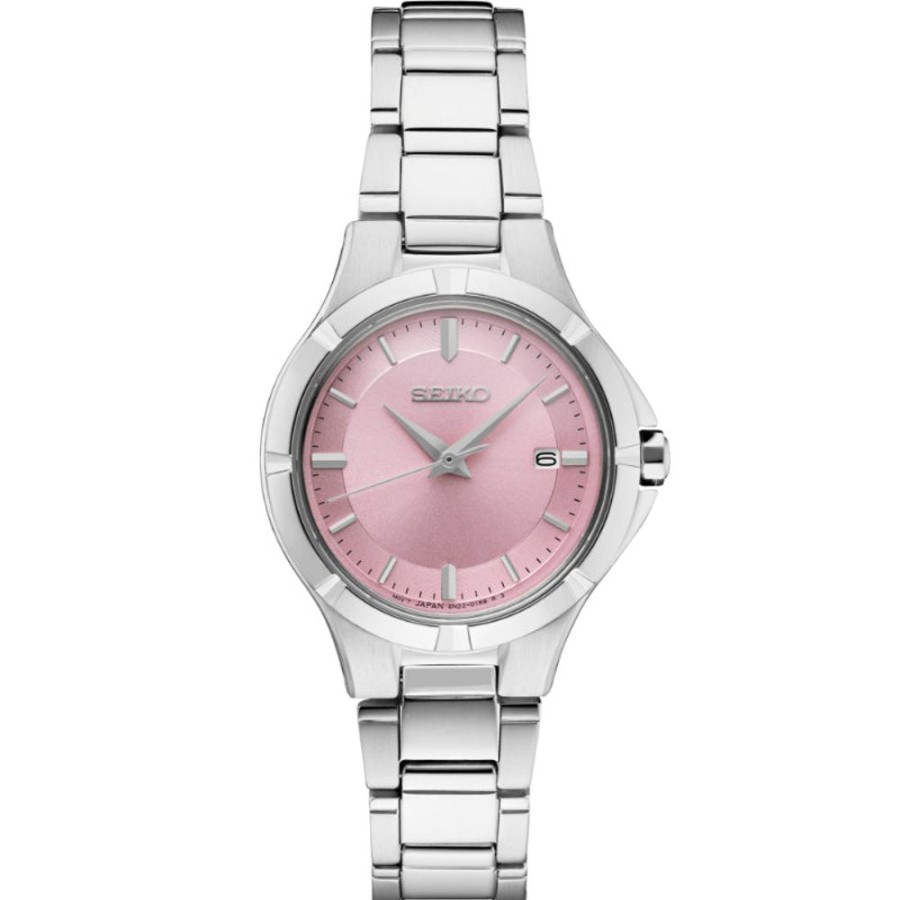 Timepieces Seiko | Seiko Essentials Ladies Solar, Pink Sunray Dial