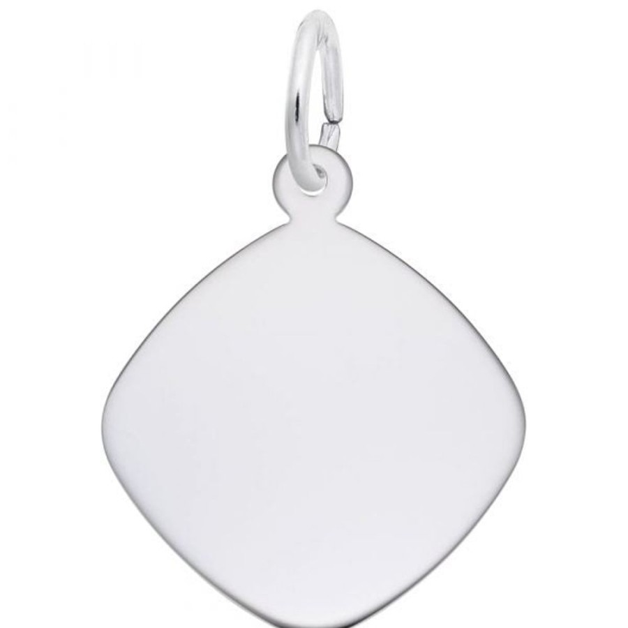 Jewelry Rembrandt | Sterling Silver Diamond Shape Disc Charm