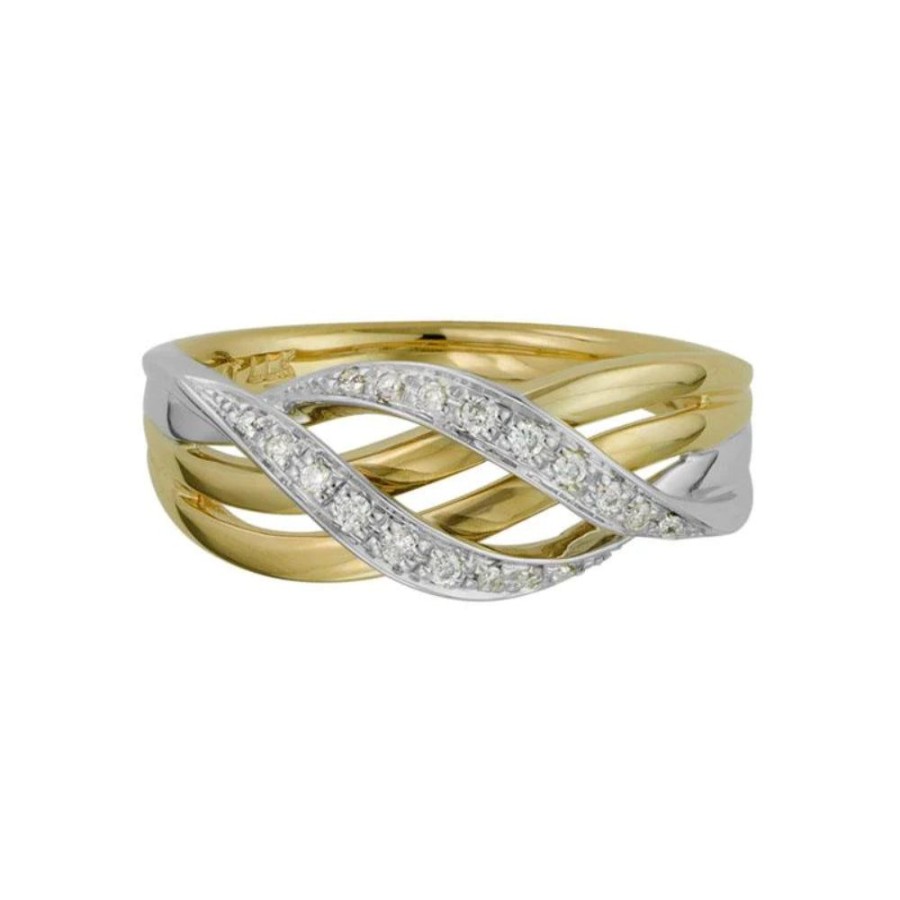 Jewelry Smyth Jewelers | 14K Two Tone Diamond Wave Ring