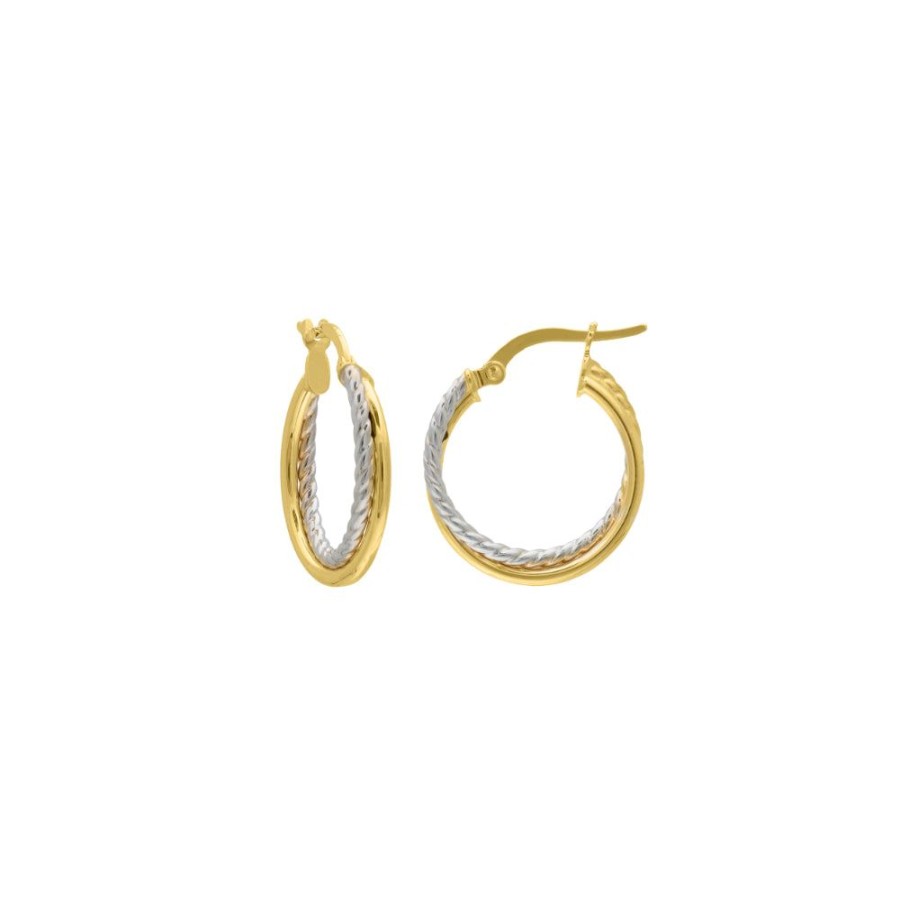 Jewelry Smyth Jewelers | 14K Two-Tone Twisted Hoop Earrings