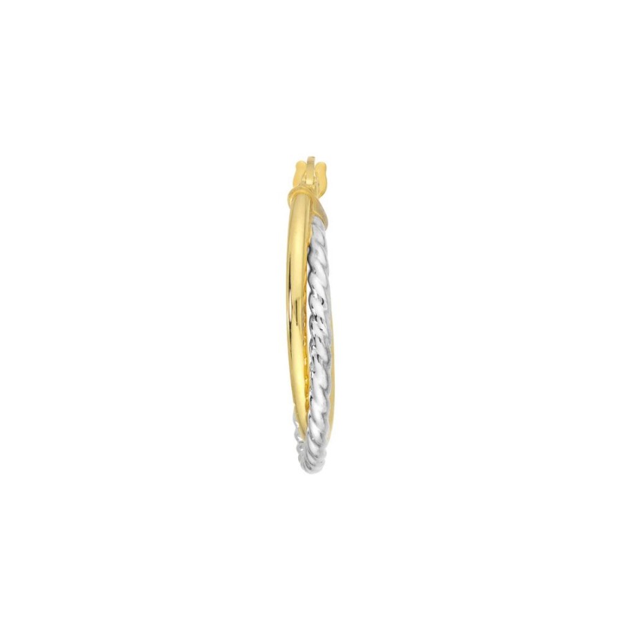 Jewelry Smyth Jewelers | 14K Two-Tone Twisted Hoop Earrings