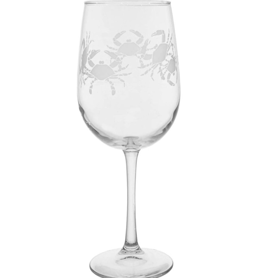 Gifts Blue Crab Life | Blue Crab Life Stemmed Wine Glass