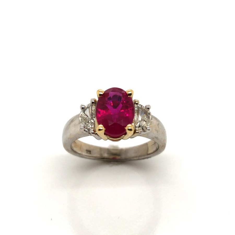 Jewelry Smyth Jewelers | Estate 18K White Yellow Gold Ruby Ring