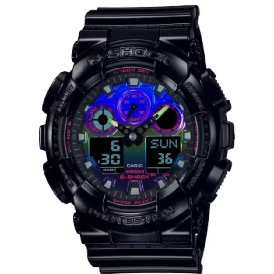 Timepieces G-SHOCK | G-Shock Analog Digital Ga-100 Series - Black/Multi-Color Accents