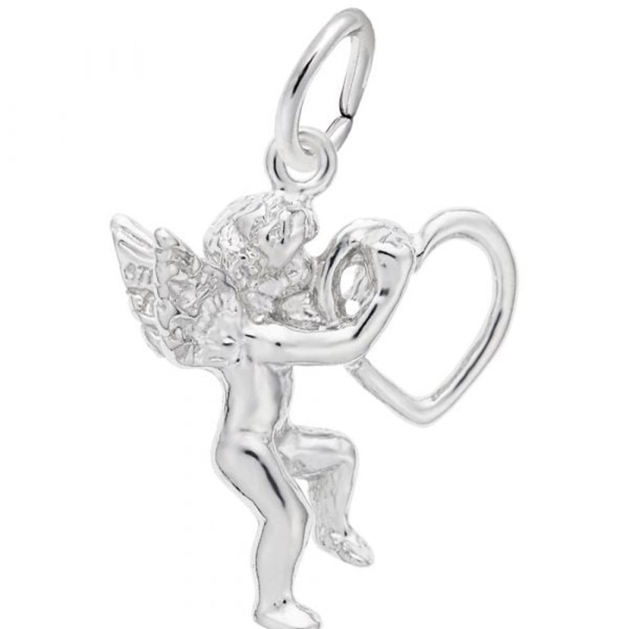 Jewelry Rembrandt | Sterling Silver Angel With Heart Charm