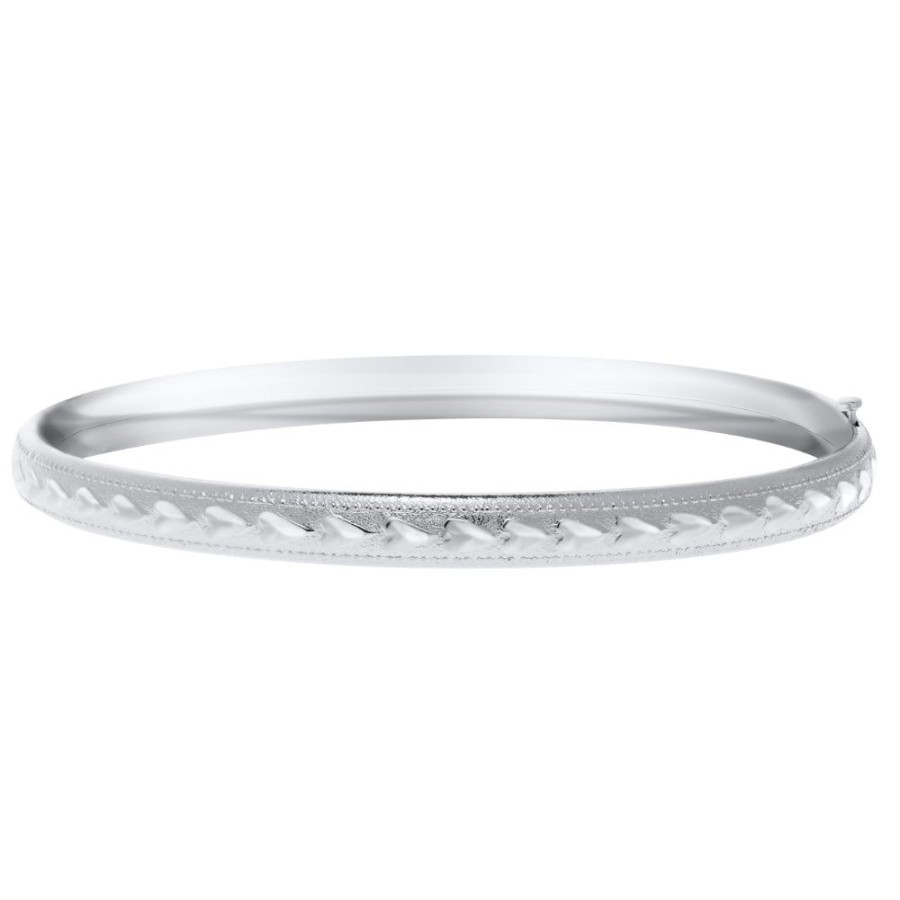 Jewelry Smyth Jewelers | Sterling Silver Baby Bangle With Engraved Hearts