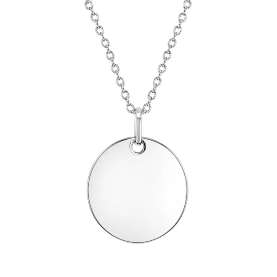 Jewelry Smyth Jewelers | Children'S Sterling Silver Small Engravable Round Disc Necklace