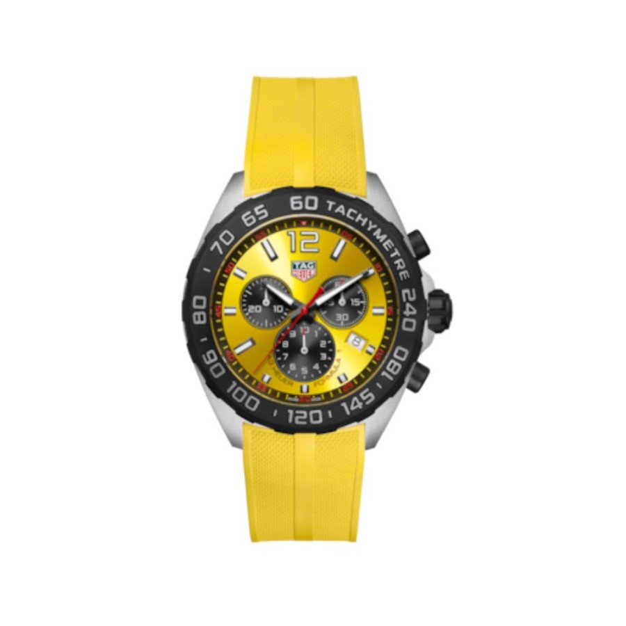 Timepieces TAG Heuer | Tag Heuer Formula 1 Quartz Chronograph 43Mm Steel/Yellow Rubber