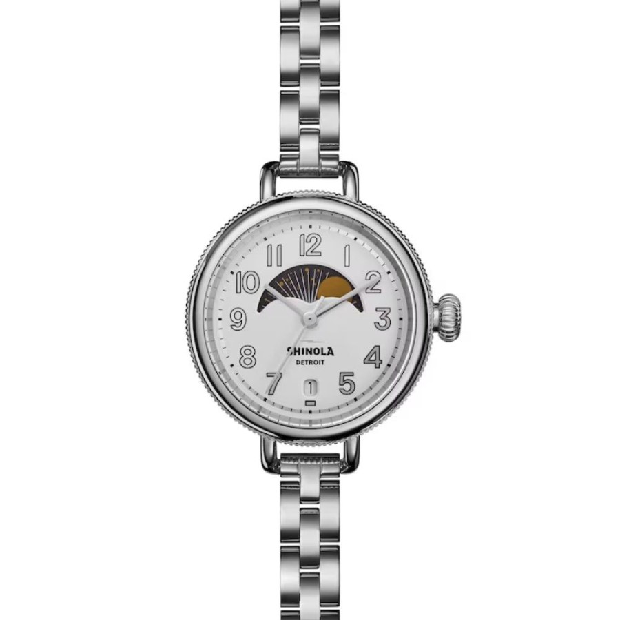 Timepieces Shinola | Shinola Ladies Birdy Moon Phase 34Mm