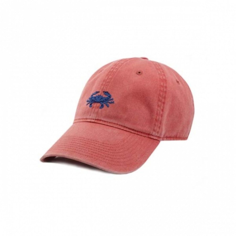 Gifts Smathers u0026 Branson | Smathers & Branson Blue Crab Nantucket Red Needlepoint Hat