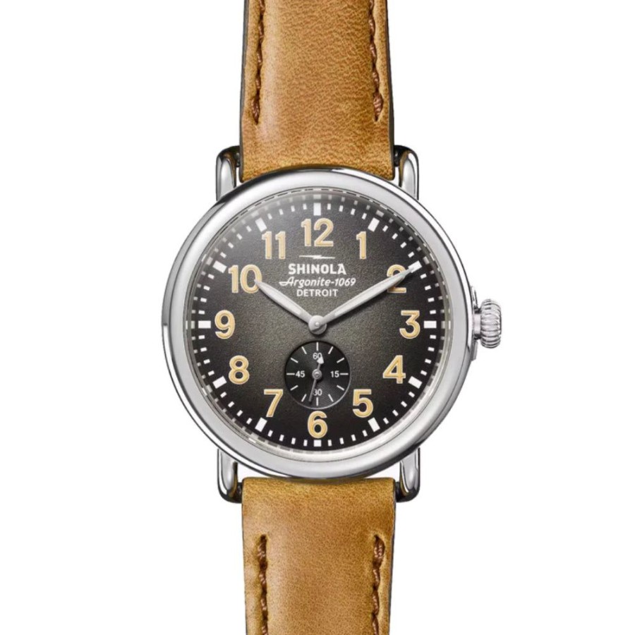 Timepieces Shinola | Shinola Runwell Sub Second 41Mm Black/Brown