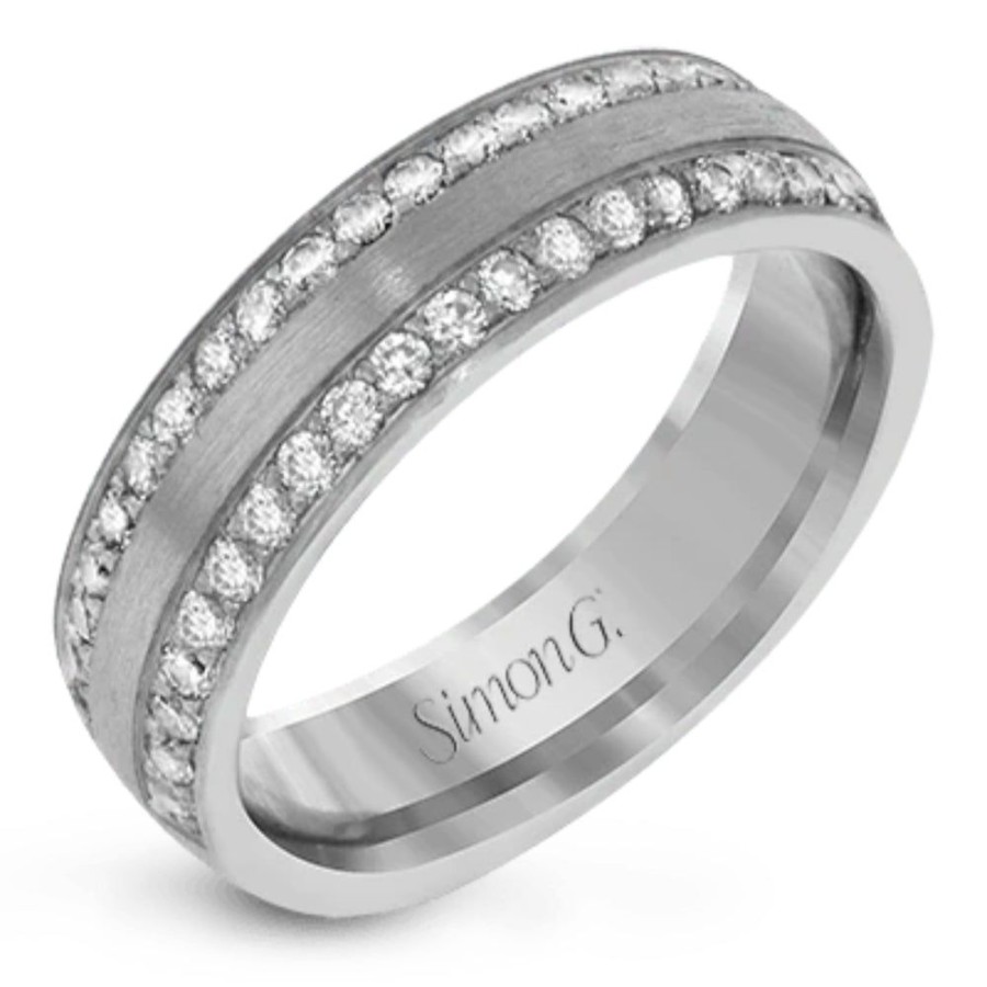 Jewelry Simon G | Simon G. Men'S 14K Wedding Band With Diamonds