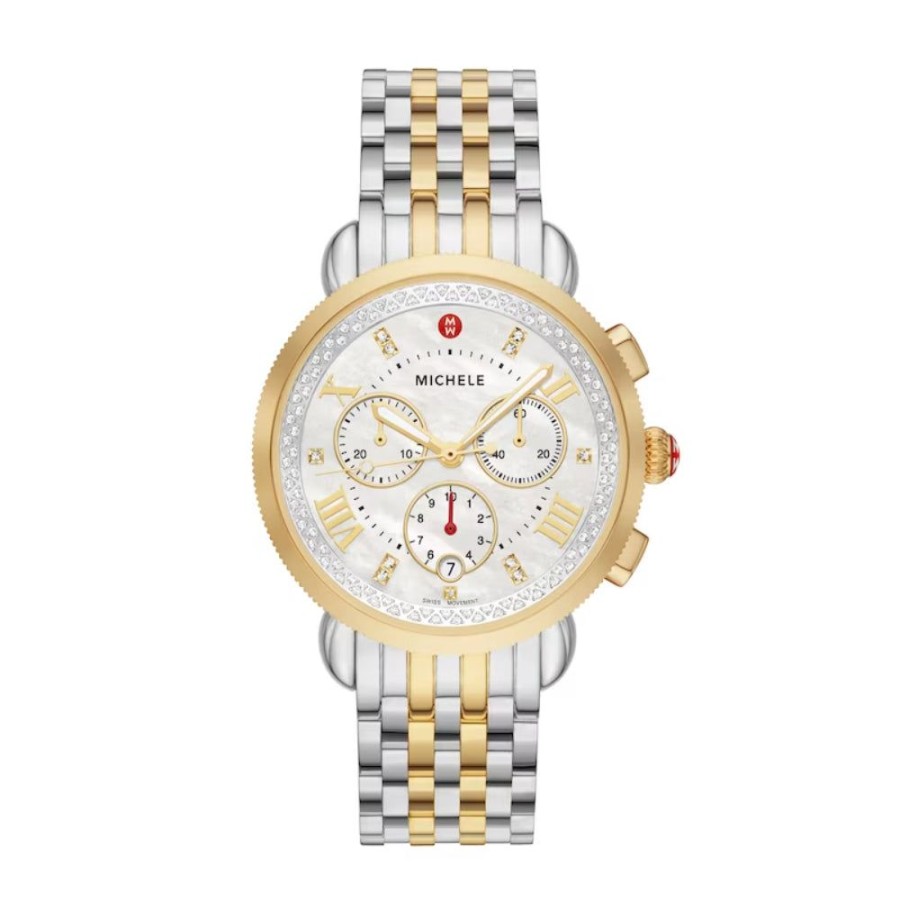 Timepieces Michele | Michele Sport Sail Two-Tone Diamond Stainless Steel Watch