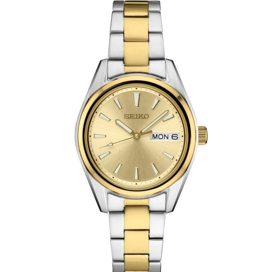 Timepieces Seiko | Seiko Essentials 29Mm Two Tone Quartz Champagne/Steel