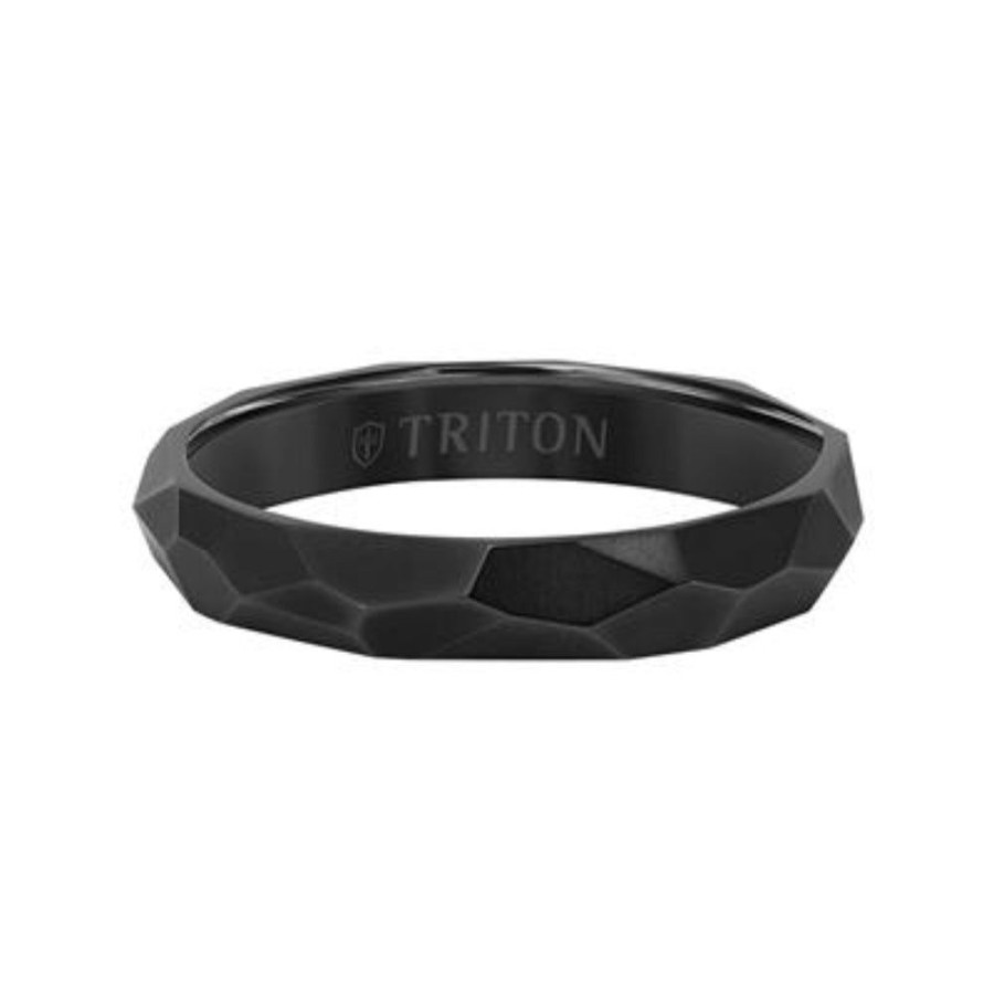 Jewelry Smyth Jewelers | Frederick Goldman 4Mm Faceted Black Titanium Band