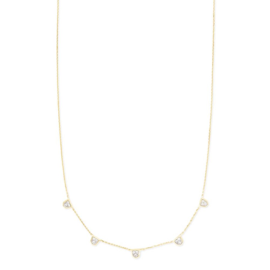 Jewelry Kendra Scott | Kendra Scott Shannon 14K Gold Collar Necklace In White Diamond