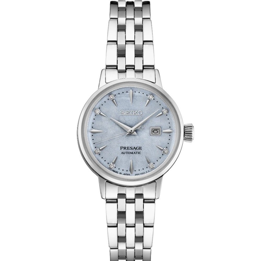 Timepieces Seiko | Seiko Women'S Presage 30Mm Cocktail Time - Light Blue Dial With Diamon