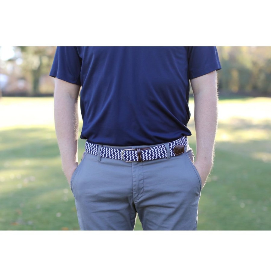 Gifts Roostas | Roostas The Cape Cod Two Toned Woven Stretch Belt