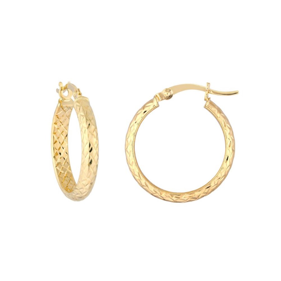 Jewelry Smyth Jewelers | 14K Gold Diamond-Cut Hoop Earrings