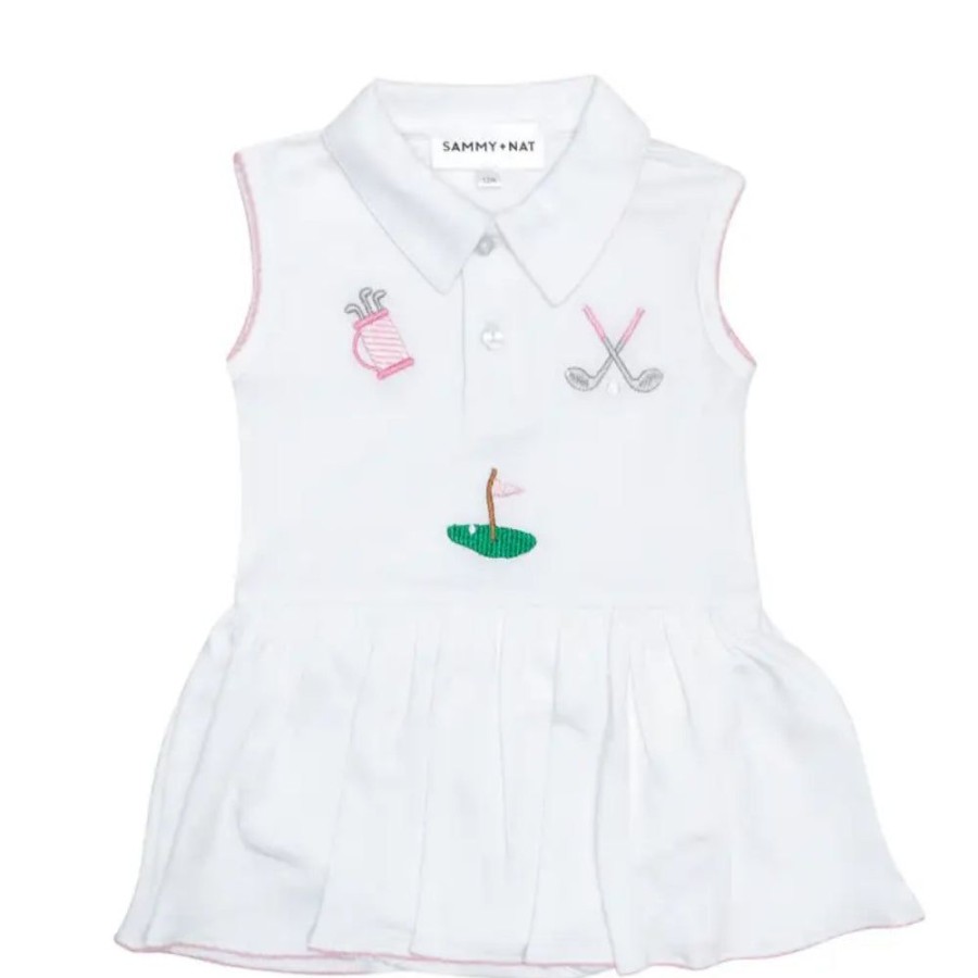 Gifts Smyth Jewelers | Golf Embroidered Polo Riley Romper In Pink