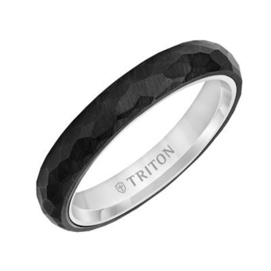 Jewelry Frederick Goldman | Men'S 4Mm Tungsten & 14K Gold Wedding Band