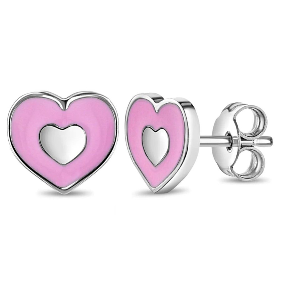 Jewelry Smyth Jewelers | Children'S Groovy Heart Earrings