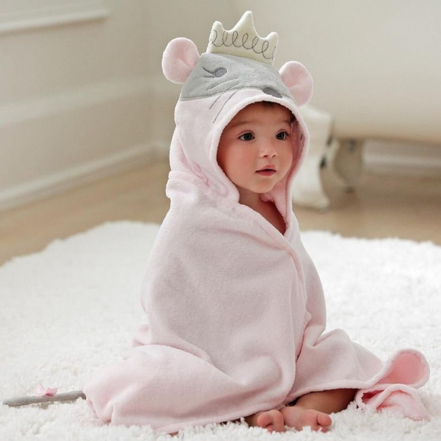 Gifts Elegant Baby | Elegant Baby Bath Wrap Pink Princess Mousie