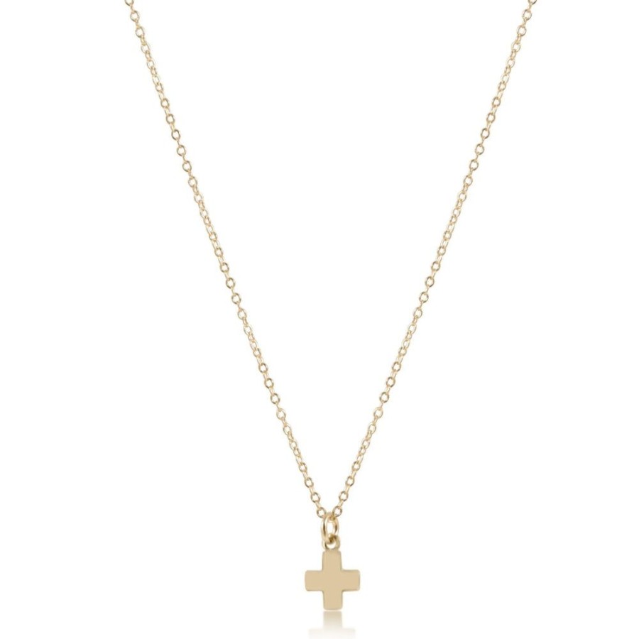 Jewelry enewton | Enewton 16" Gold Necklace - Signature Cross Small Gold Charm