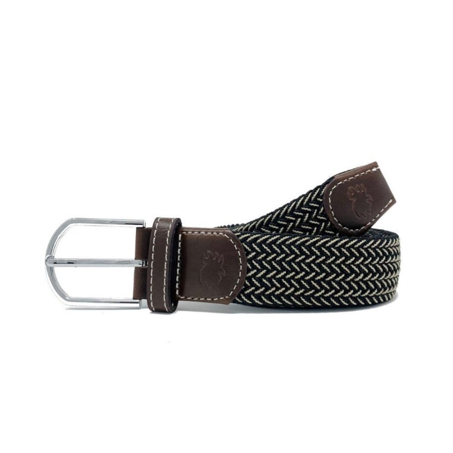 Gifts Roostas | Roostas The Maui Two Toned Woven Stretch Belt