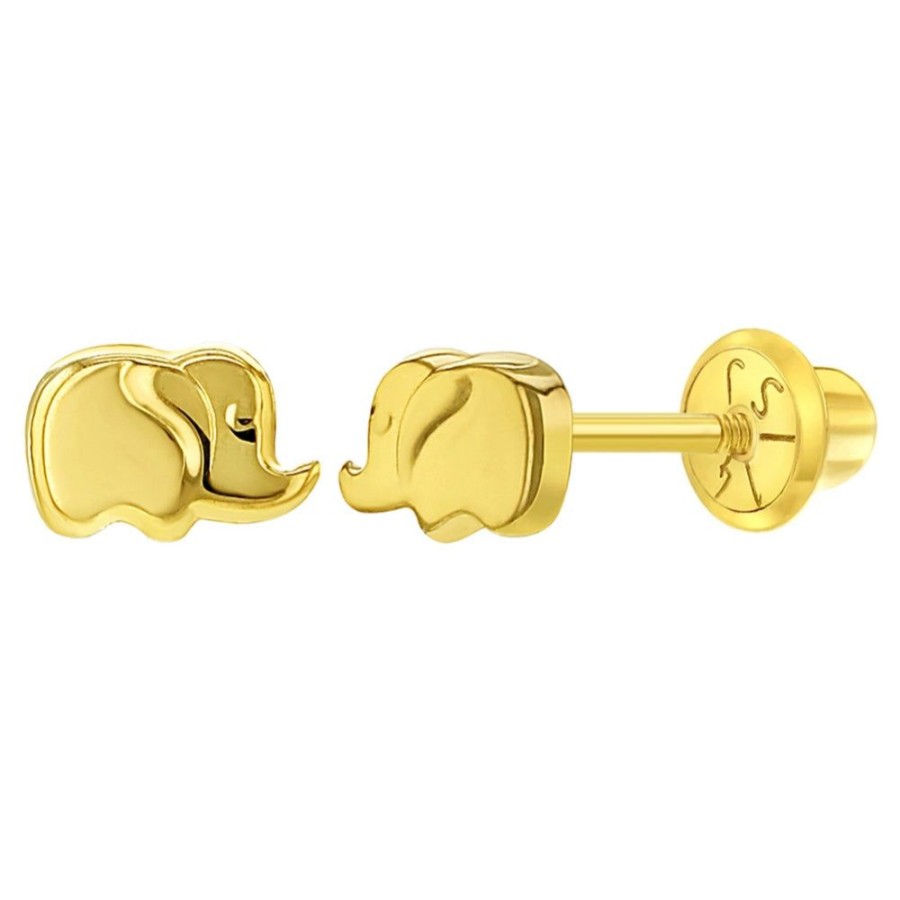 Jewelry Smyth Jewelers | Children'S 14K Yellow Gold Elephant Screw Back Stud Earrings