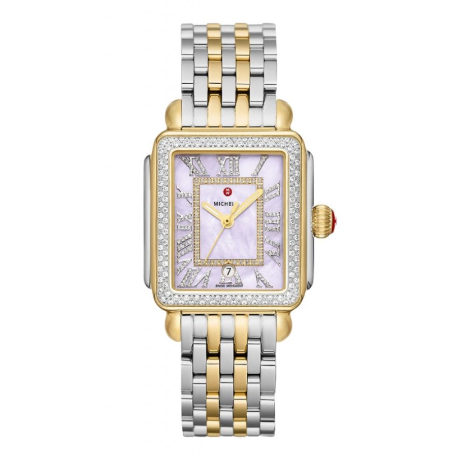 Timepieces Michele | Michele Deco Madison Two-Tone 18K Gold-Plated Diamond Watch