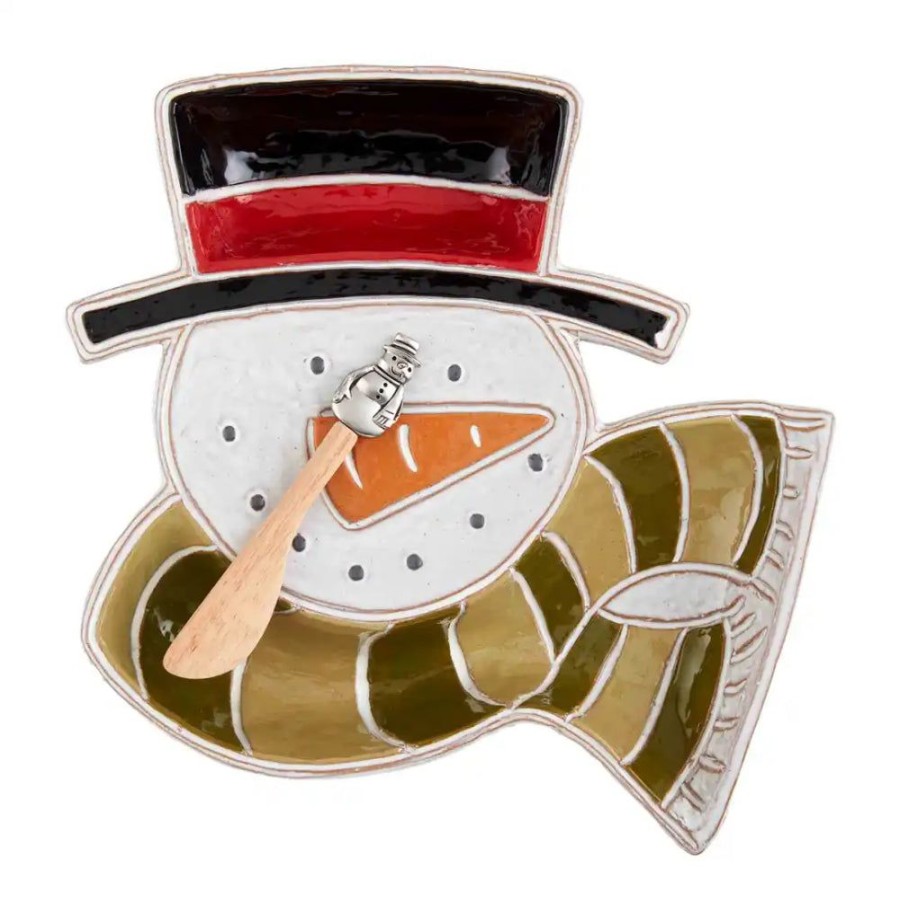 Gifts Mud Pie | Mud Pie Snowman Sectioned Server