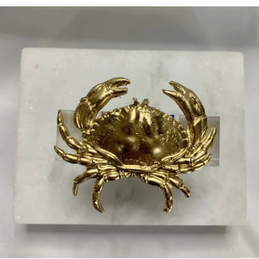 Gifts Southern Tribute | Crab Napkin Rings - Clear - Set Of 4