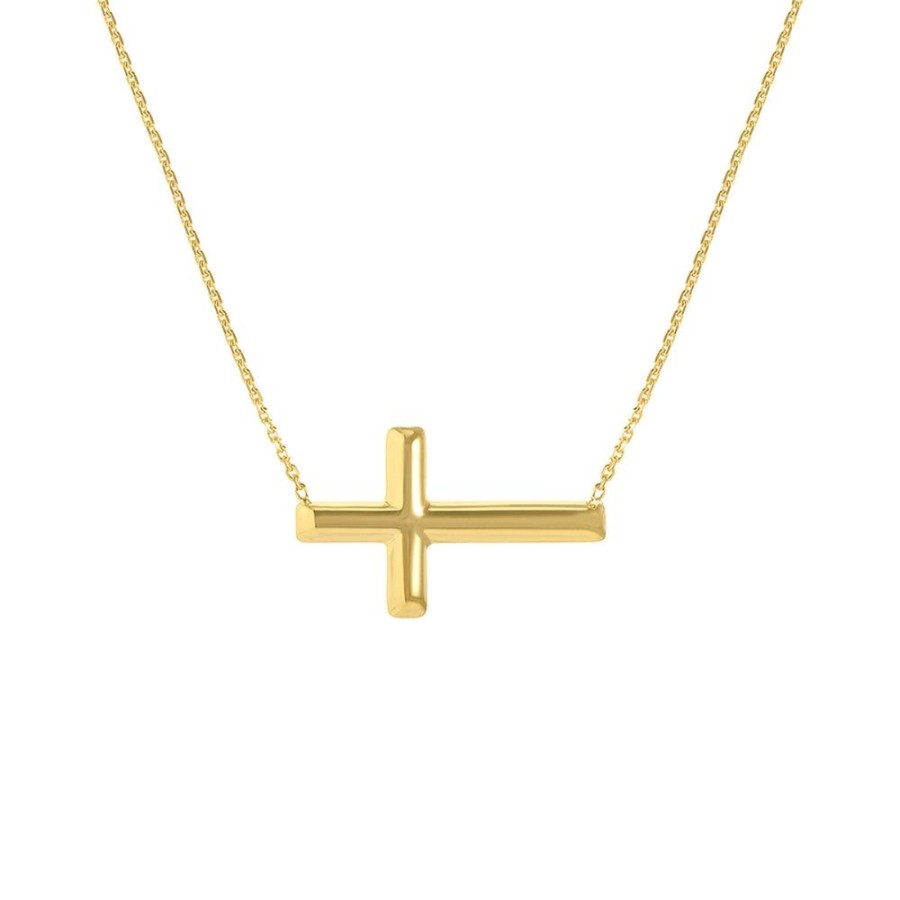 Jewelry Smyth Jewelers | 14K Gold Sideways Cross Necklace